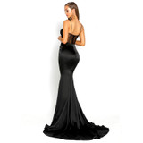 Elegant V Neck Backless Mermaid Dress
