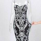 Retro Strapless Sequin Party Dress