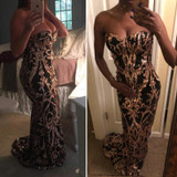 Retro Strapless Sequin Party Dress