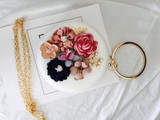 Handmade Flowers Evening Clutch Bag
