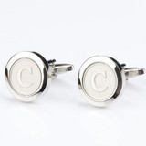 Classic Silver Letter Cuff links
