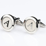 Classic Silver Letter Cuff links