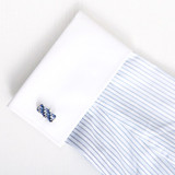 Blue and White Crystal Luxury Wedding Cuff link