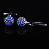 Blue Crystal Ball Cuff link