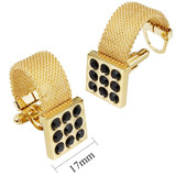 Onyx Stone Gold Chain Cufflinks
