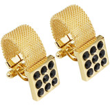 Onyx Stone Gold Chain Cufflinks