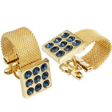 Onyx Stone Gold Chain Cufflinks
