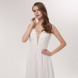 Spaghetti Strap Chiffon Beach Wedding Dress