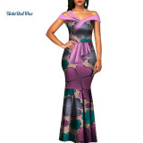 African Wax Print Dresses for Women Bazin Riche Summer Long Mermaid Dress Traditional African Clothing Vestidos Party WY3288 African Wax Print Dresses for Women Bazin Riche Summer Long Mermaid Dress Traditional African Clothing Vestidos Party WY3288