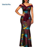 African Wax Print Dresses for Women Bazin Riche Summer Long Mermaid Dress Traditional African Clothing Vestidos Party WY3288 African Wax Print Dresses for Women Bazin Riche Summer Long Mermaid Dress Traditional African Clothing Vestidos Party WY3288
