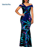 African Wax Print Dresses for Women Bazin Riche Summer Long Mermaid Dress Traditional African Clothing Vestidos Party WY3288 African Wax Print Dresses for Women Bazin Riche Summer Long Mermaid Dress Traditional African Clothing Vestidos Party WY3288