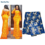 African Lace Dresses for Women Bazin Riche Embroidered Mermaid Long Dress Plus Size African Women Clothing Party Vestidos XG038