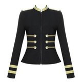 Stylish Stand-Up Collar Zipper Double-Breasted Suit