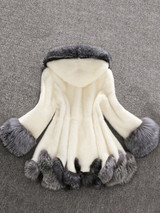 Luxurious Hooded  Faux Fur Color Block Coats