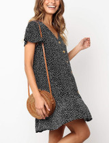 Casual Sexy Deep V  Neck Floral Print Short Sleeve Mini Casual Dresses Casual Sexy Deep V  Neck Floral Print Short Sleeve Mini Casual Dresses