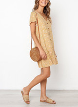 Casual Sexy Deep V  Neck Floral Print Short Sleeve Mini Casual Dresses Casual Sexy Deep V  Neck Floral Print Short Sleeve Mini Casual Dresses