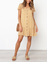 Casual Sexy Deep V  Neck Floral Print Short Sleeve Mini Casual Dresses Casual Sexy Deep V  Neck Floral Print Short Sleeve Mini Casual Dresses