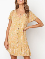 Casual Sexy Deep V  Neck Floral Print Short Sleeve Mini Casual Dresses Casual Sexy Deep V  Neck Floral Print Short Sleeve Mini Casual Dresses