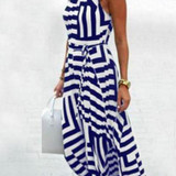 Spaghetti Strap Striped Maxi Dresses