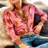 Winter Fashion Printing Long-Sleeved Blouse