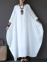 Round Neck Pocket Plain Maxi Casual Dress Round Neck Pocket Plain Maxi Casual Dress