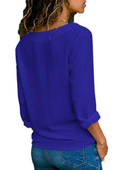 V Neck  Single Breasted  Plain  Blouses V Neck  Single Breasted  Plain  Blouses