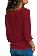 V Neck  Single Breasted  Plain  Blouses V Neck  Single Breasted  Plain  Blouses