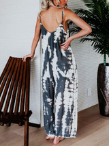 Spaghetti Strap  Backless  Printed  Sleeveless Jumpsuits
