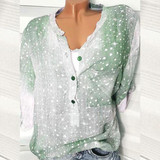 V Neck Short Sleeve Printed Blouses