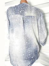 V Neck Short Sleeve Printed Blouses