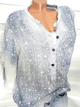 V Neck Short Sleeve Printed Blouses