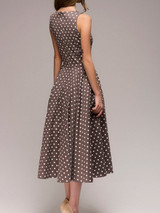 Round Neck  Polka Dot Skater Dress