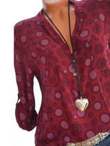 V Neck  Loose Geometric Printed Blouses