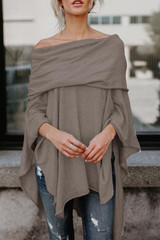 Off Shoulder  Asymmetric Hem  Plain T-Shirts