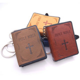 Mini Holy Bible Leather Key Chain