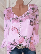 Floral Printed  Long Sleeve Blouses Floral Printed  Long Sleeve Blouses