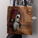 Skull Cloth Tote Bag Personalized Skull Girl
