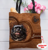 Pug Cloth Tote Bag Personalized Cute Black Pug Pug Cloth Tote Bag Personalized Cute Black Pug