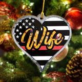 Firefighter Heart Ornament Firefighter Wife