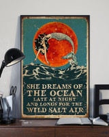 Mermaid She Dreams Of The Ocean Vertical Poster