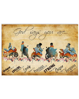 Motorcycle-God Says You Are Horizontal Poster