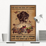 Hippie Tattoo Girl Poster