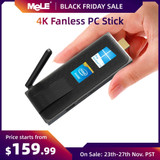 Intel Celeron J4105 8GB 128GB J3455 Fanless Mini PC Windows 10 Pro MeLE PC Stick Mini Computer HDMI 4K 2.4/5GHz WiFi Gigabit LAN