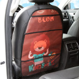 Cartoon Seat Cover Kid Cute Car Seat Back Cover Protector for Kids Children's Anti-Kick Mat Touch Screen Storage Bag Waterproof