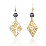 Hawaiian Pearl Leaf Long Drop Earrings Fashion Jewelry 2020 for Women Trendy Dangle Hangling Earring Earing Wholesale Price