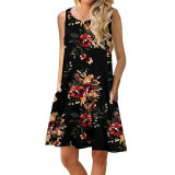 Women Beach Dress Summer Casual T Shirt Dresses Printed Tank Sexy Mini Dress Casual Beach Party Sundress Beach Cover Up