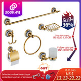 Gold Bathroom Accessories Ceramics Sets Bathroom Towel Holder for Wall Toilet Paper Holder Toilet Brush Holder Bathroom Fixtures