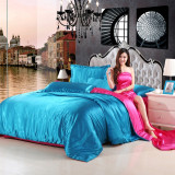 Sisher Silk Luxury Bedding Set European Solid Color Bed Linen Adult Mordern Duvet Cover Sets Single Queen King Size Quilt Covers