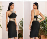 Adyce 2020 New Summer Halter Lace Bandage Dress Women Sexy Hollow Out Bodycon Club Celebrity Evening Runway Party Dress Vestido