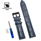 Genuine Leather Watchbands 12/14/16/18/20/22/24 mm Watch Steel Pin buckle Band Strap High Quality Wrist Belt Bracelet + Tool